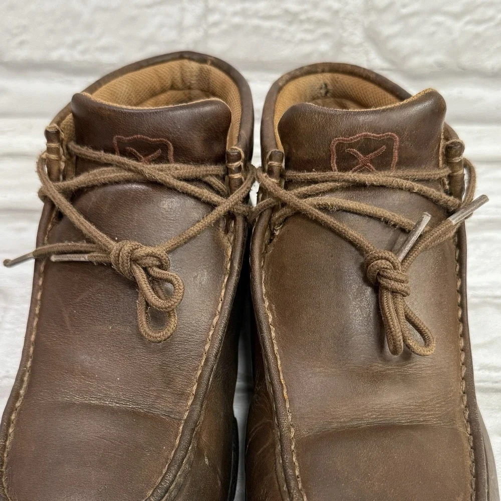 Twisted X‎ Chukka Driving Moc Boots Mens 6.5 M Brown Leather Barn Chore WDMCTM1